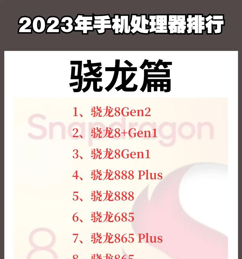 2023年手机处理器排行榜前十名有哪些？哪个性能最强？  第3张