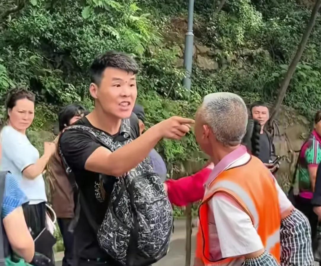 你再打猴我打你！保洁大爷驱赶猴子被一南京游客辱骂，公园回应  第1张