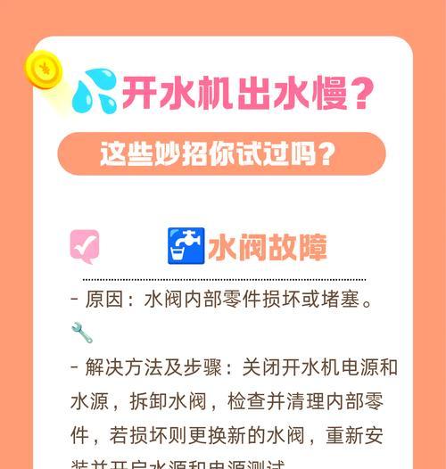 解决饮水机出水不畅的问题（教你轻松处理饮水机出水不畅的情况）  第2张