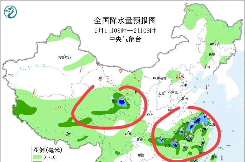9月1-4日降雨地图出炉！多省遇中到大雨，新疆山口阵风可达9-11级  第2张