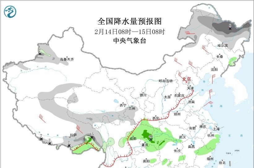 寒潮蓝色预警！14—16日中东部雨雪大风齐上线，局地降温超14℃  第3张